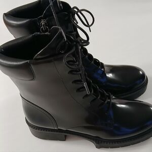 COACH Patent Leather Combat Boot CX027 • Black • Size 6B